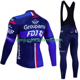 Conjunto Maillot + Culotte largo con tirantes Invierno Termico Fdj Groupama 2024